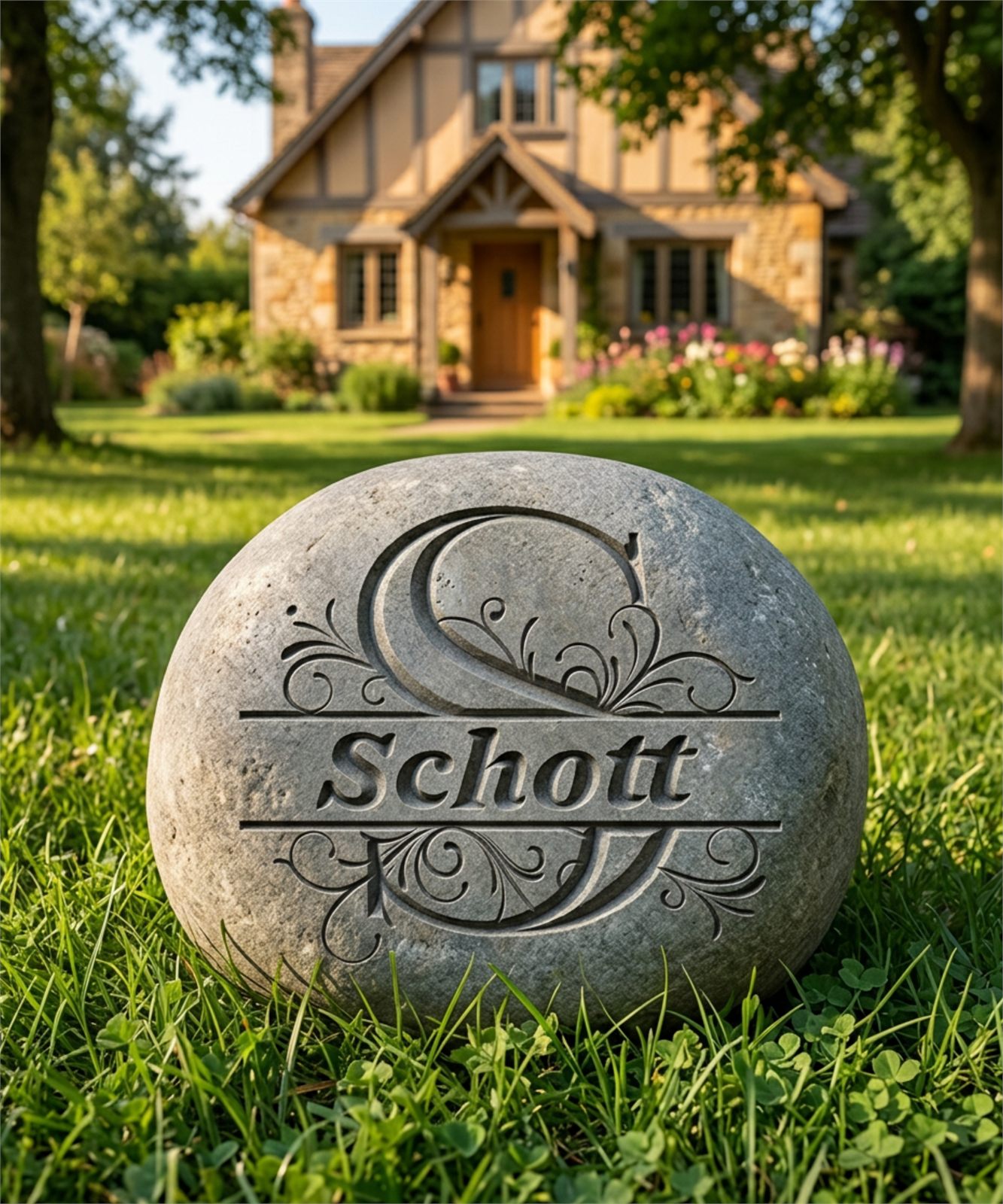 Detailed decorative stone carving